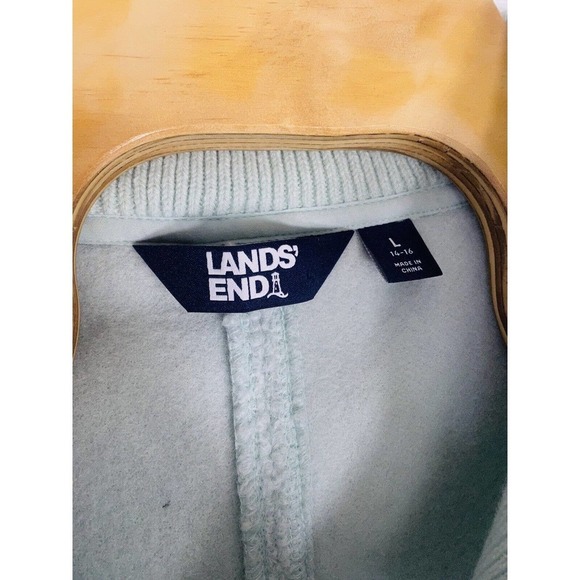 Lands End‎ Women’s Sherpa Jacket Size Large 14-16 Light Blue Large Neck - Picture 6 of 12